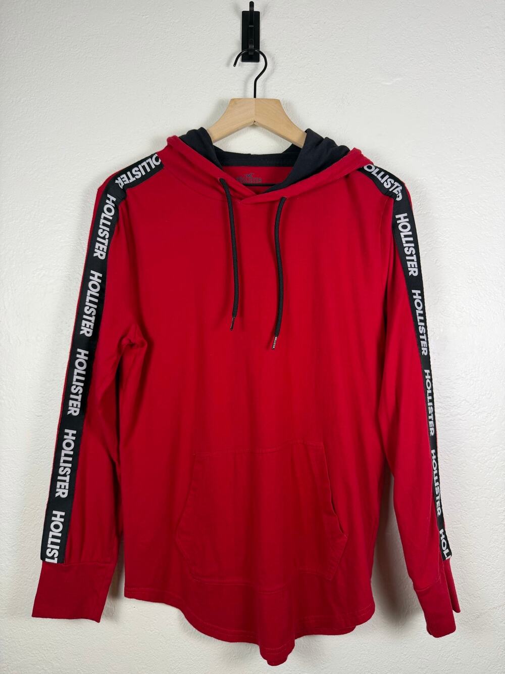 Y2K Inspired Hollister Red Black Hoodie Women’s Small 2000s Emo Skater